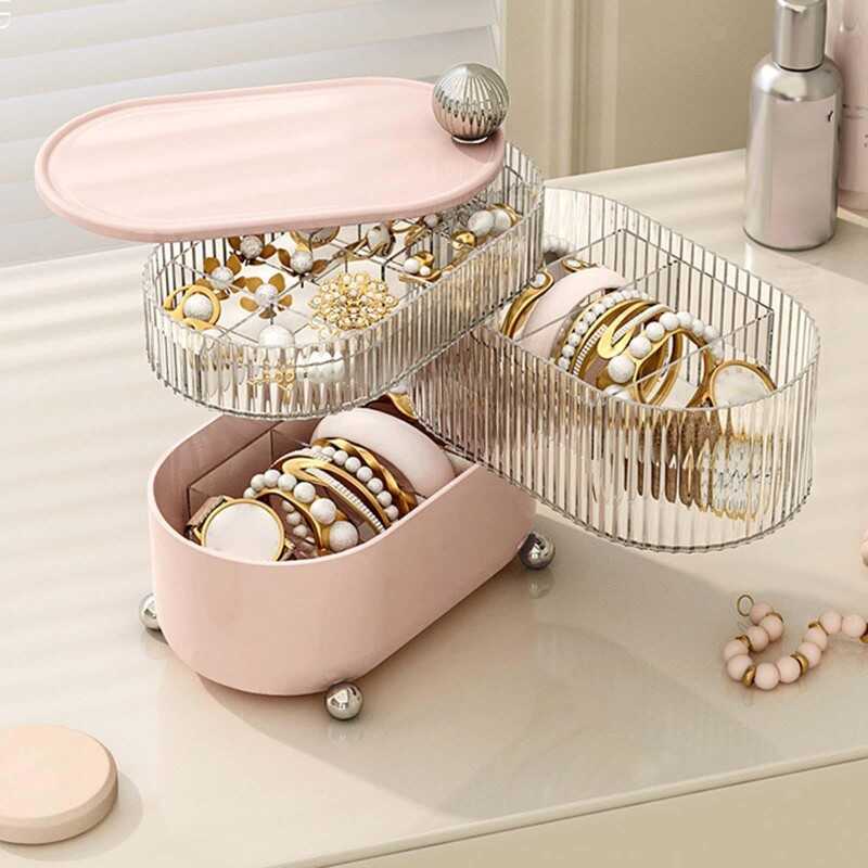 360° Rotating Makeup Organizer Storage Box for Perfume Countertop Lipstick