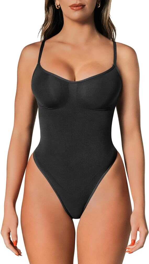 Slims Shapewear Tummy Control Bodysuit Thong or Brief: Sculpting Shaper Tank Top Shapewear Bodysuit: Snatched Waist Body Suit