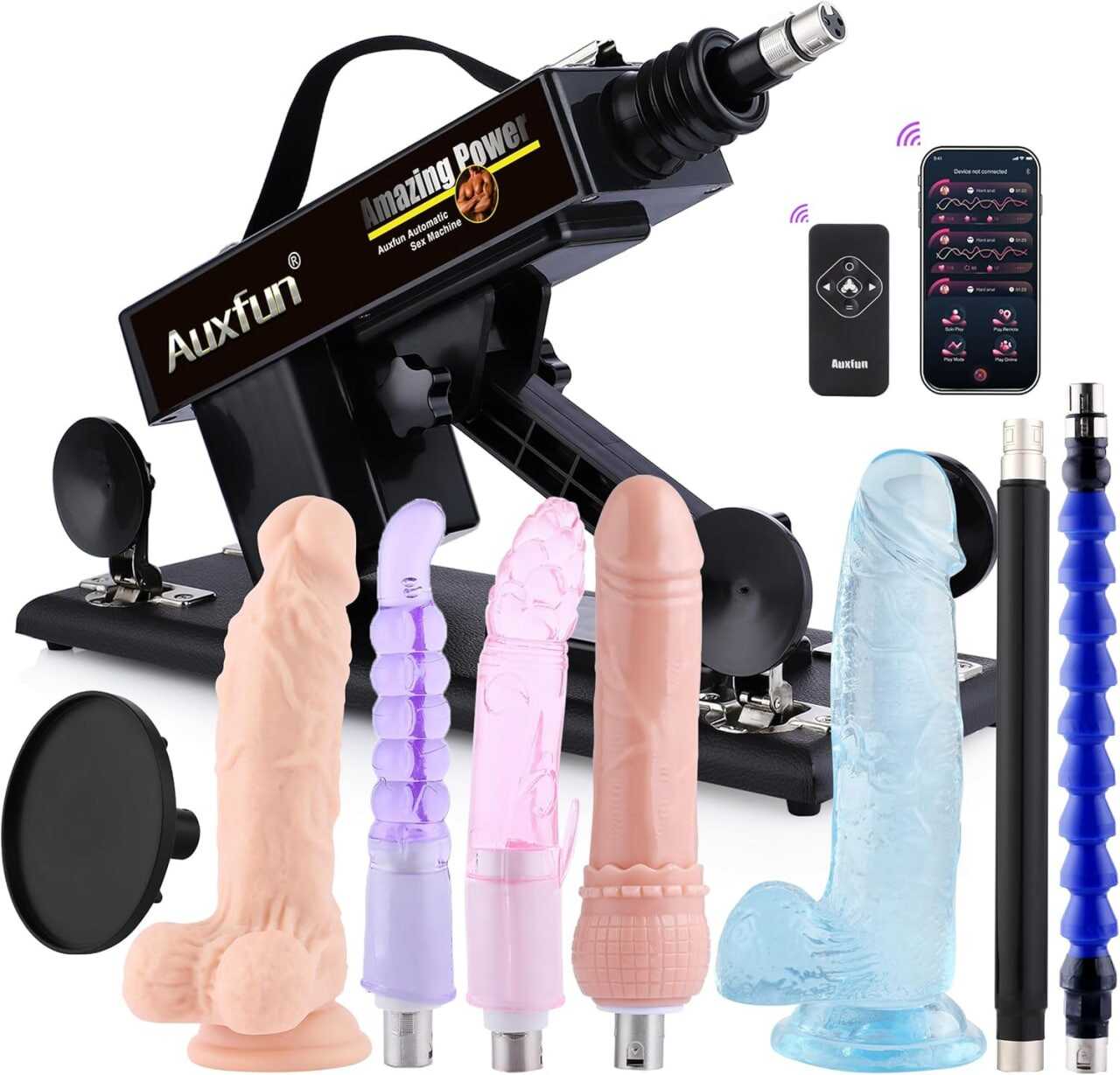Sex Toys Machine for Men APP Controlled Sex Machine Adult Toys Thrusting Machine with 9 Accessories for 3XLR Connector Adjustable Massage Machine with Realistic Dildo