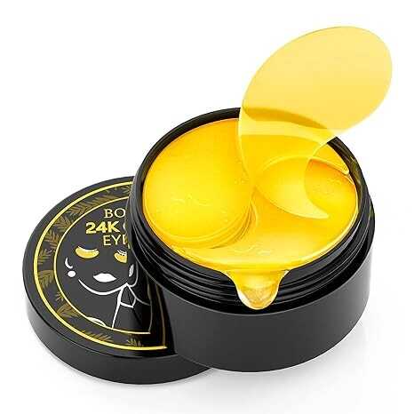 BOLOBRE Under Eye Masks - 24K Gold Under Eye Patches for Puffy Eyes and Dark Circles - Under Eye Treatment, Fine Lines & Puffiness, 30 Pairs Collagen Eye Gel Pads for Personal Care
