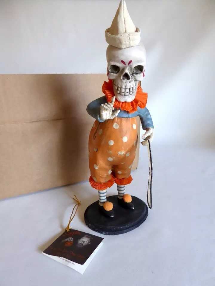 2013 BETHANY LOWE HALLOWEEN CALENDAR CLOWN SKELETON RESIN FIGURE (NEW) RETIRED