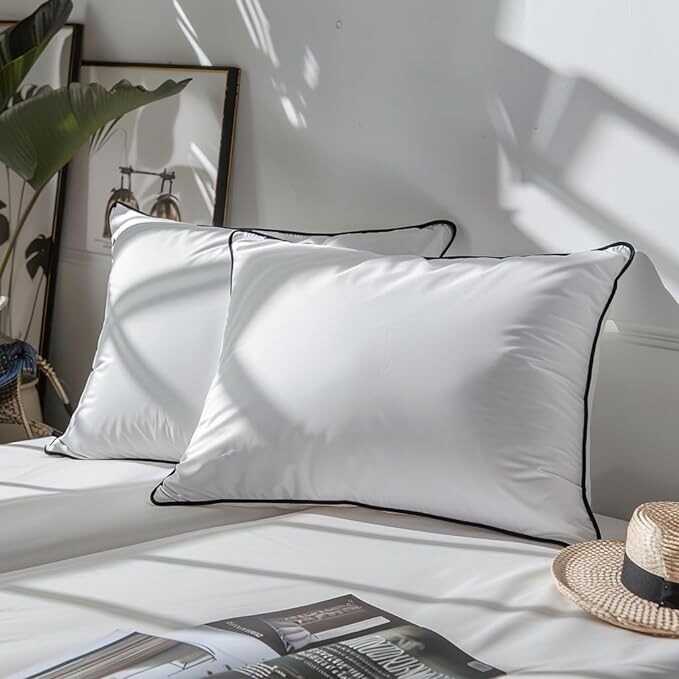HYVIF Luxury All Hungarian Goose Down Pillows Standard Size,Soft and Support Down Bed Pillow for Back,Side,Stomach Sleepers,480 Thread Count Cotton Shell,Standard Size Soft Pillow 2 Pack 20"x26"