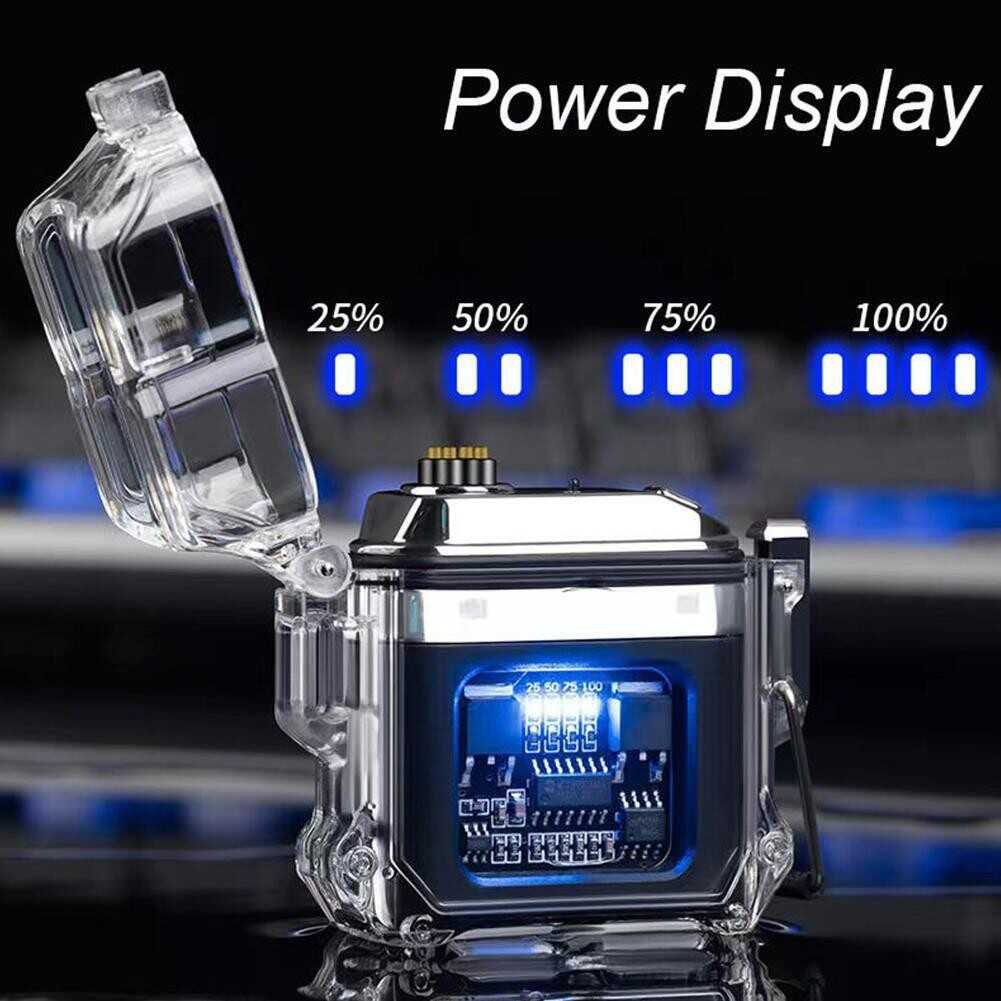 Windproof Dual Arc Plasma Lighter for Outdoor Use USB Rechargeable NEW C0