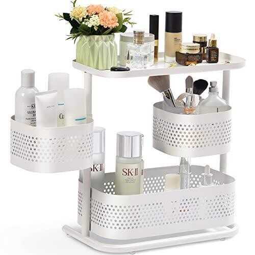 KINGRACK 3 Tier Rotating Bathroom Counter Organizer, Bathroom Storage Organizer,