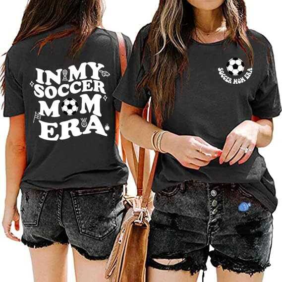 in My Soccer Mom Era Football Baseball Softabll Mom Era T-Shirt for Women
