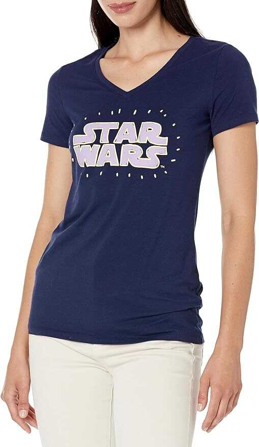 Amazon Essentials Disney | Marvel | Star Wars | Princess Women's Classic-Fit Short-Sleeve V-Neck T-Shirt, Multipacks