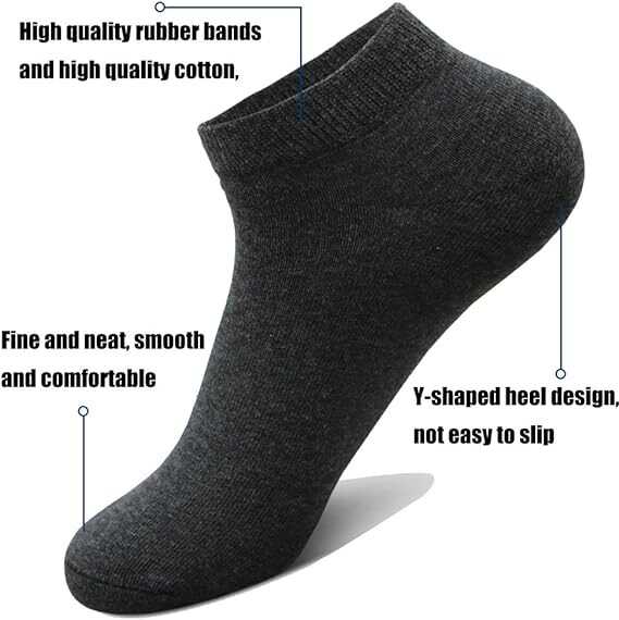 Light up in the Dark 10 Pairs Ankle Socks No Show Sock Low-Cut Athletic Men Women Cotton Socks