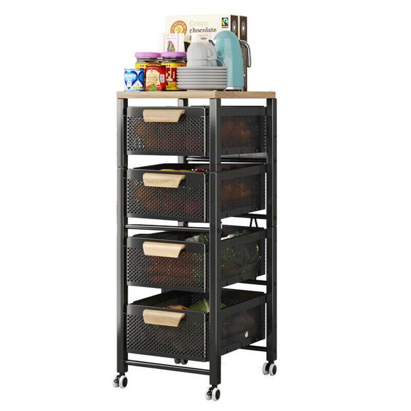4/5 Tier Kitchen metal Storage Rolling Cart organizer with Drawers Wheels Shelf