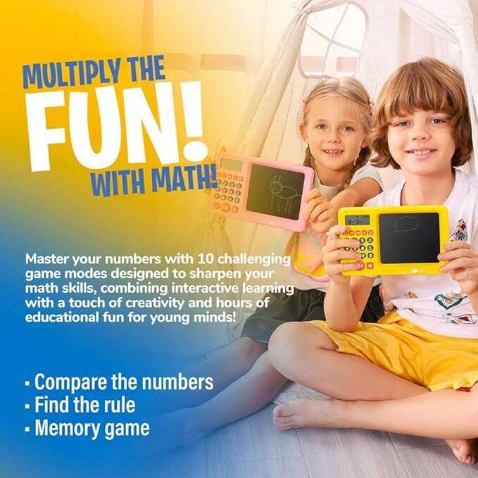 CoolToys Number Genius - Interactive Electronic Math Game with Sketch Pad - Educational Math Learning Games for Kids: Addition, Subtraction, Multiplication, Division, Number Comparison & Logic - Blue 