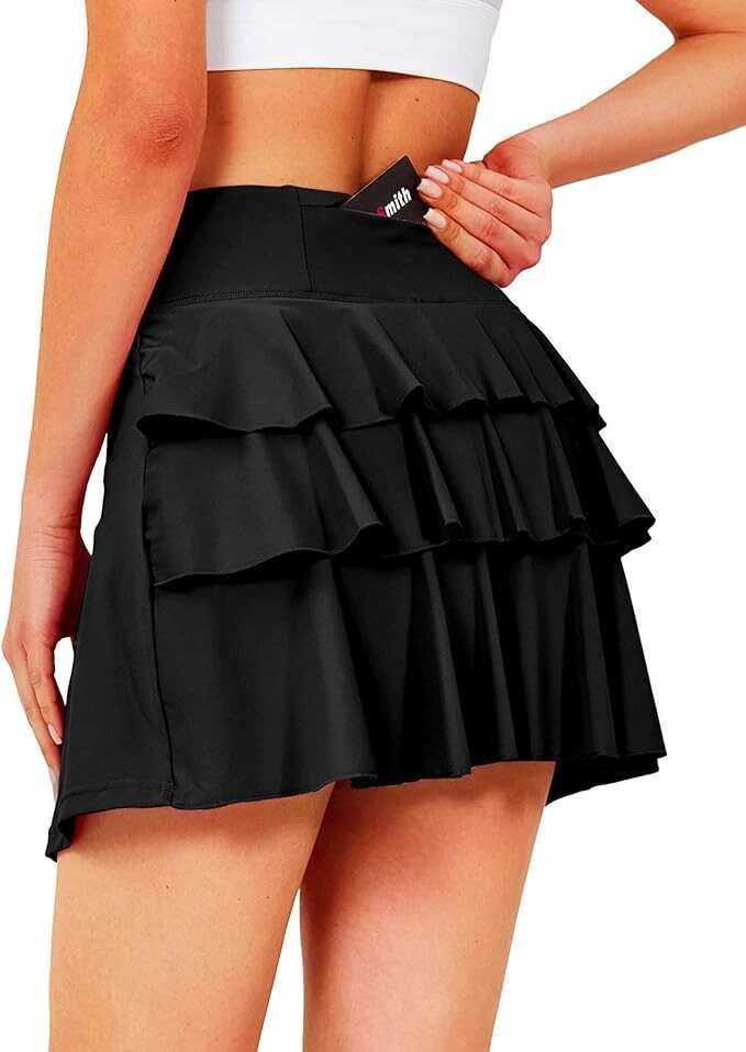 JACK SMITH Pleated Tennis Skirts for Women with Shorts 3 Pockets Golf Athletic Skort Tummy Control for Pickleball Running