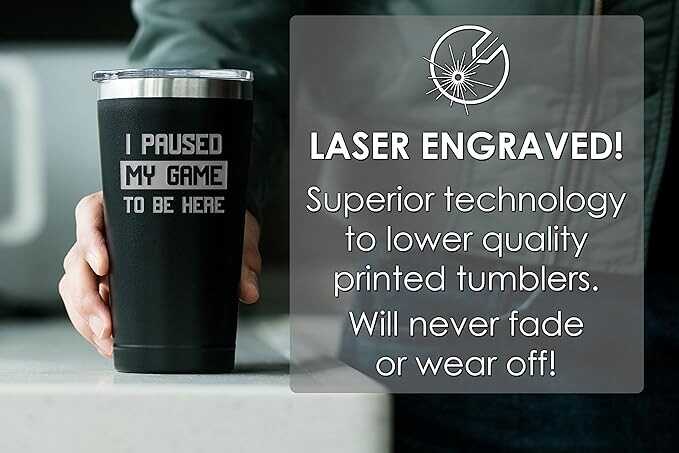 Sodilly Gaming Mug - Humorous Pause Message - Ideal For Gamers - Gamer Gifts - Drinking Cups Men - Cup for Teen Boys - Video Game Mug - Tumbler - Co Worker Mugs - Gamer Tumbler Cup - Coffee Mug (16oz)