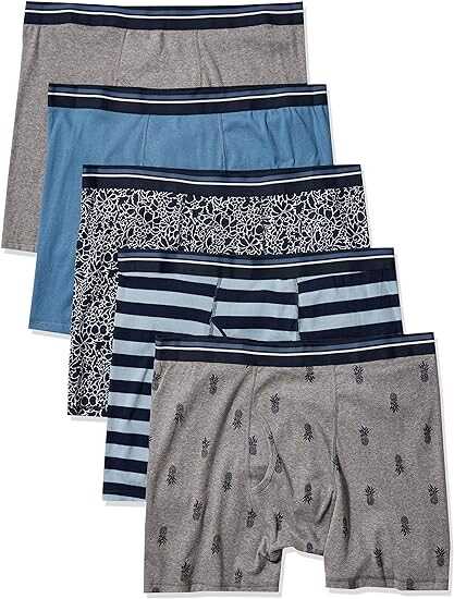 Amazon Essentials Men's Tag-Free Boxer Briefs, Pack of 5