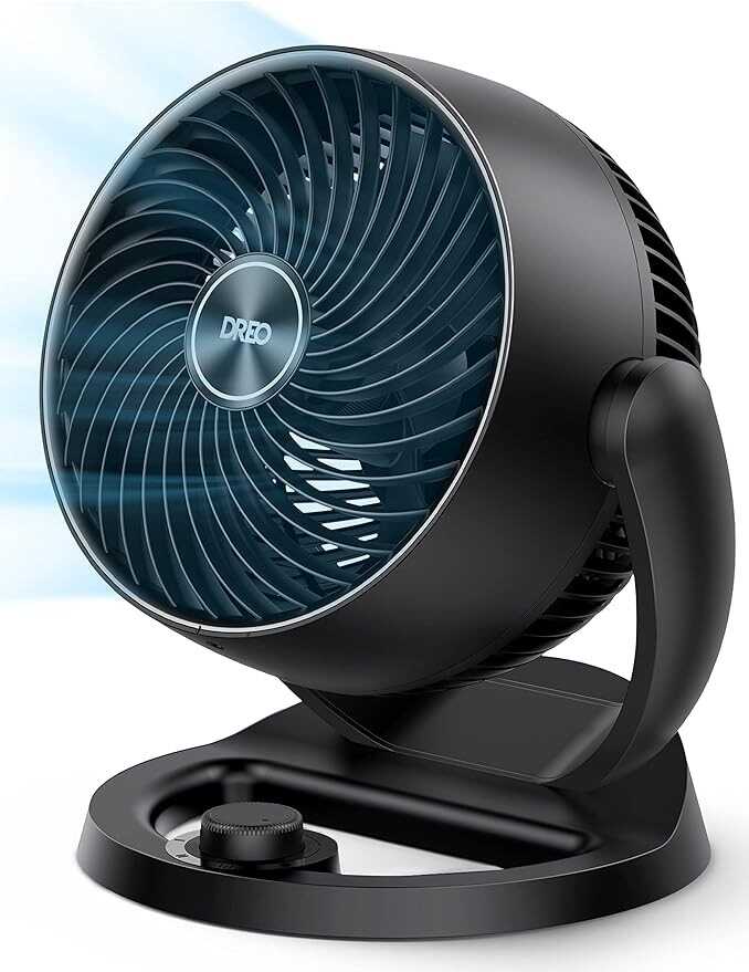 Dreo Fans for Home Bedroom, Table Air Circulator Fan for Whole Room, 12 Inch, 70ft Strong Airflow, 120° adjustable tilt, 28db Low Noise, Quiet, 3 Speeds, 2023 New Desk Fan for Office, Kitchen, Home