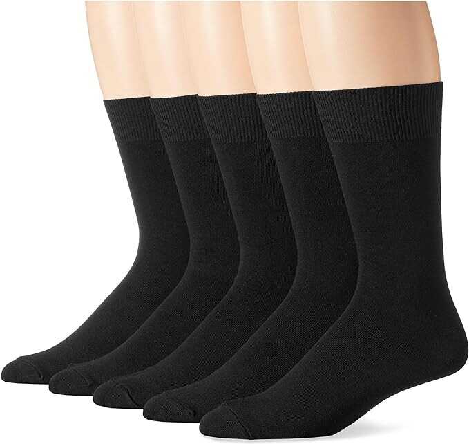Amazon Essentials Men's Solid Dress Socks, 5 Pairs