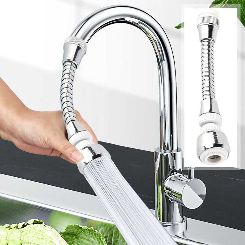 360° Swivel Sink Tap Water Saving Faucet Nozzle Filter Extender Spray Kitchen