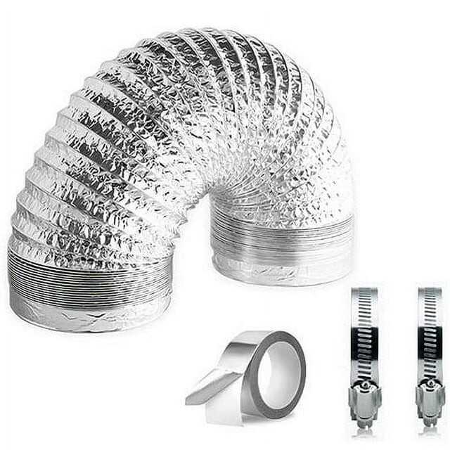 Dryer Vent Hose Aluminum Foil Ducting Flexible Dryer Ducting Air Hose With Clamps Tapes