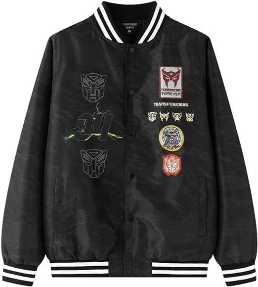 Transformers x Dragon76 Movie Bomber Jackets for Men - Polyester Men's Jacket, Mesh Lining, Water-Resistant Jacket for Men