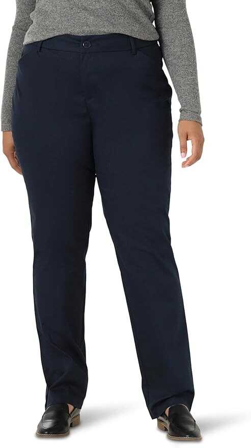 Lee Women's Plus Size Wrinkle Free Relaxed Fit Straight Leg Pant