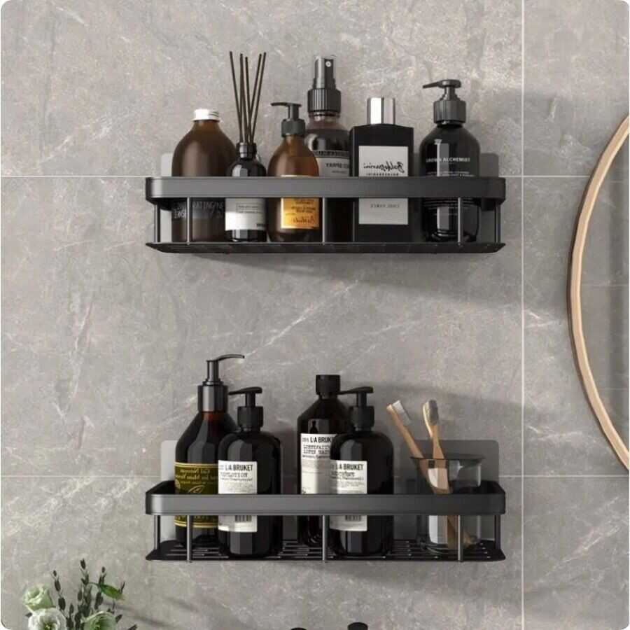 Bathroom Shelves No Drill Corner Shelf Shower Storage Rack Holder Toilet Organiz