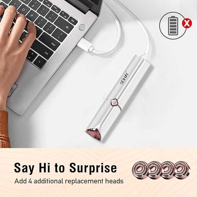 Facial Hair Removal for Women, SEIHAI Hair Removal Device(Luxury), Face Razors for Women, Personal Care Products/Facial Hair Remover for Face, Lip, Chin, Included 4 x Replacement Heads