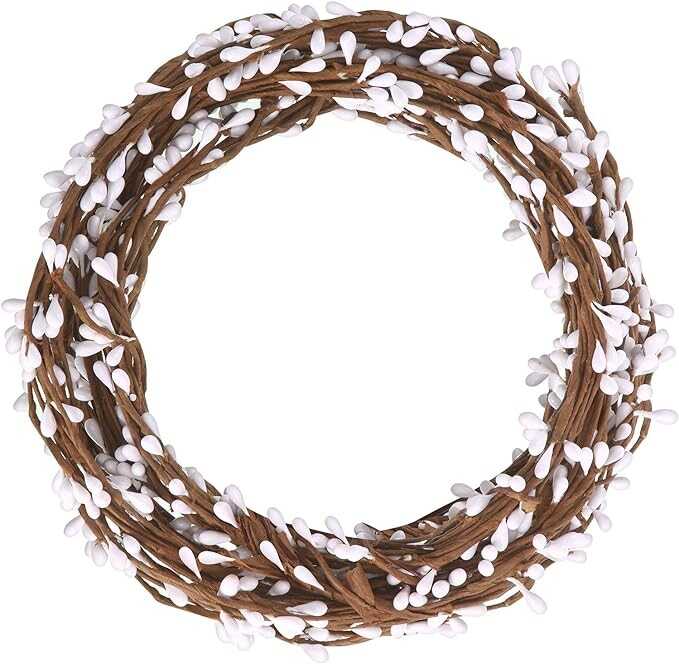 WILLBOND 64 Feet 30 Packs Ply Pip Berry Garland for Christmas Winter Indoor Outdoor Decor Head Wreaths Wedding Crowns (White)