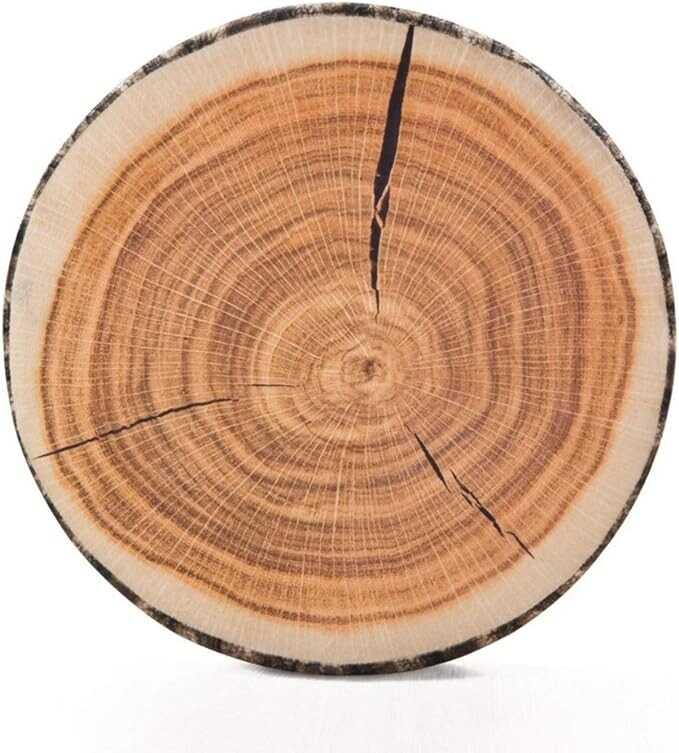HYSEAS Decorative Round Throw Pillow, 3D Digital Print Comfortable Kids Funny Cute Wood Log Pillow Circle Seating Floor Cushion for Home, Couch, Sofa, Bedroom, Living Room Decor, Stump