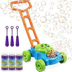 Lydaz Bubble Lawn Mower for Toddlers 1-3, Kids Bubble Blower Maker Machine, Outdoor Outside Summer Push Backyard Gardening Toys, Birthday Gifts Toys for Preschool Baby Boys Girls Age 1 2 3+ Year Old