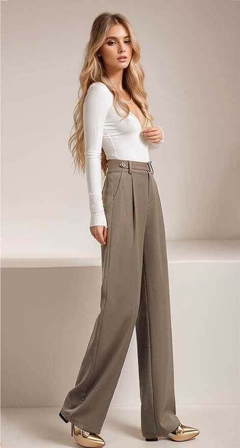 Betusline Women's Wide Leg Pants Business Casual Straight Office Trousers for Women, X-Small-3X-Large