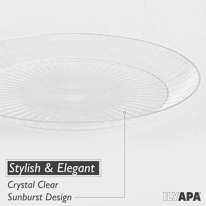 Ilyapa 100 Pack 6 Inch Disposable Dessert Plates, Plastic Clear Party Plates Sets for 100 Guests, Clear Appetizer plates 6 Inch, Cake Plates 6", Party & Dinner Accessories, Sunburst