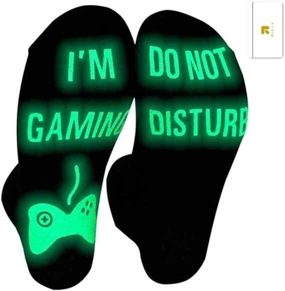 Gaming Socks, Do Not Disturb I'm Gaming,Gaming Socks for Teen Boys Gamer with Glowing, Novelty Socks for Men Women…