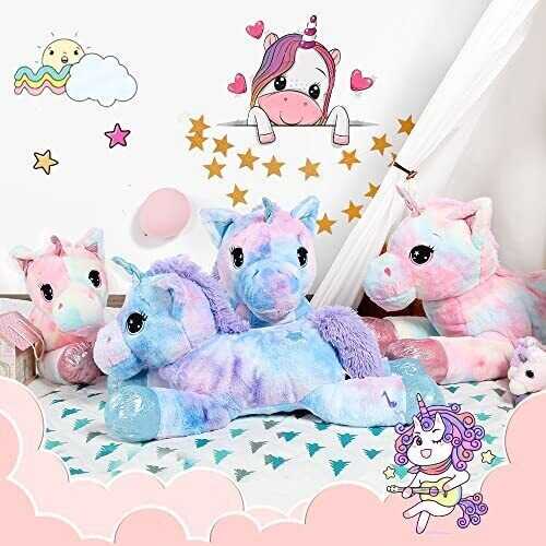 Muiteiur Large Unicorn Stuffed Animal Soft Plush Toy Large Pink