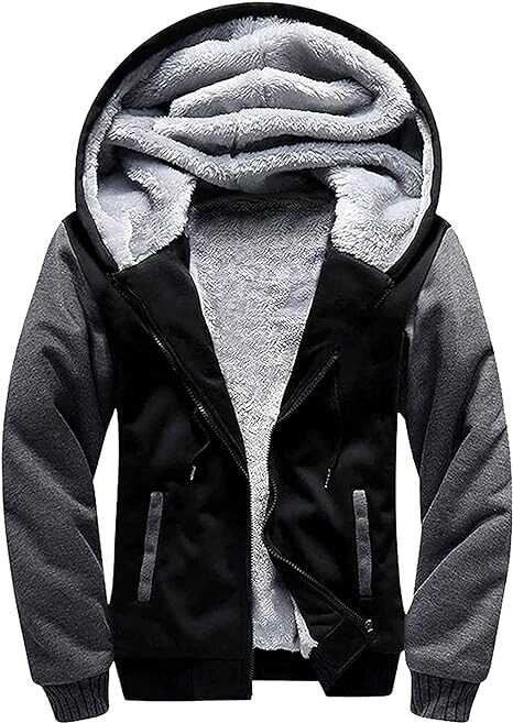 SCODI Hoodies for Men Heavyweight Fleece Sweatshirt - Full Zip Up Thick Sherpa Lined