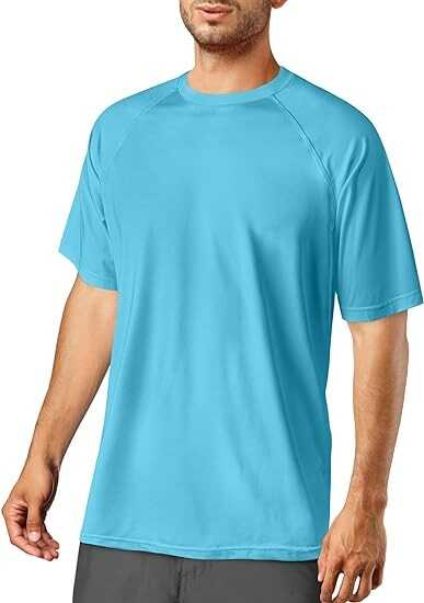 Rash Guard for Men UPF 50+ UV Sun Protection Swim Shirts Short Sleeve Quick Dry Lightweight Fishing Running Water Shirts