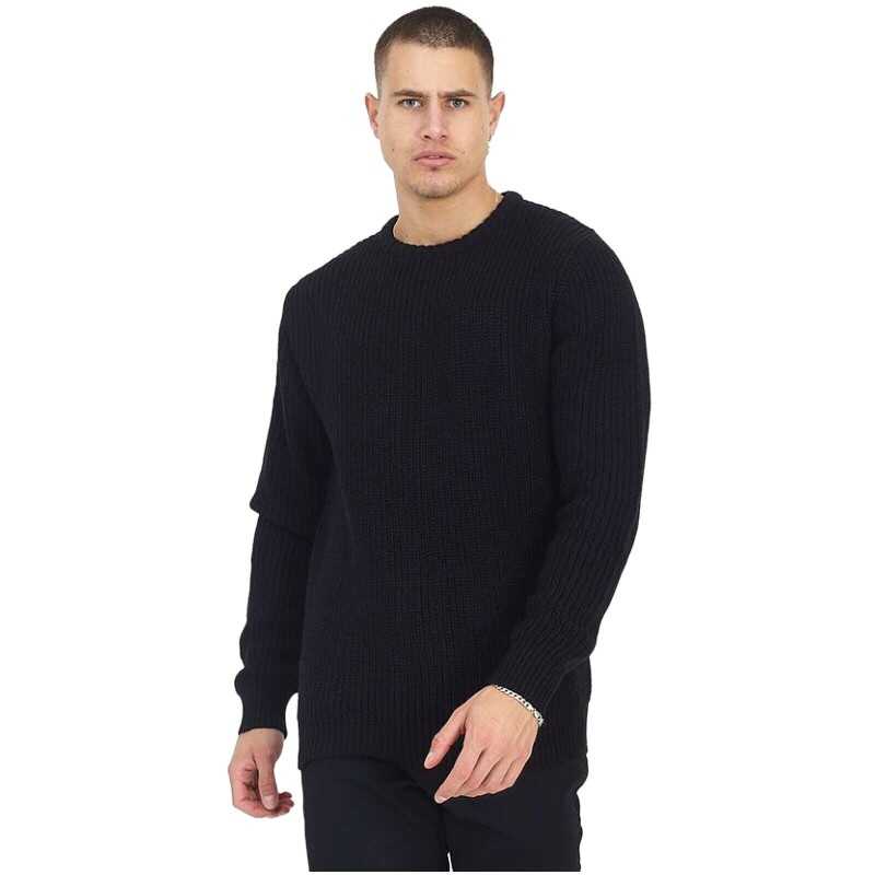 MENS JUMPERS PLAIN CREW NECK CASUAL FORMAL KNITTED WINTER PULLOVER BY BRAVE SOUL