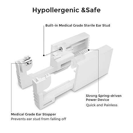 SugarTang Ear Piercing Kit, Disposable Ear Piercing Gun Kit, 316L Surgical Stainless Steel 3MM Cubic Zirconia Stud, At Home Self Ear Piercer Kit with Birthstone Earrings Stud(Ruby)