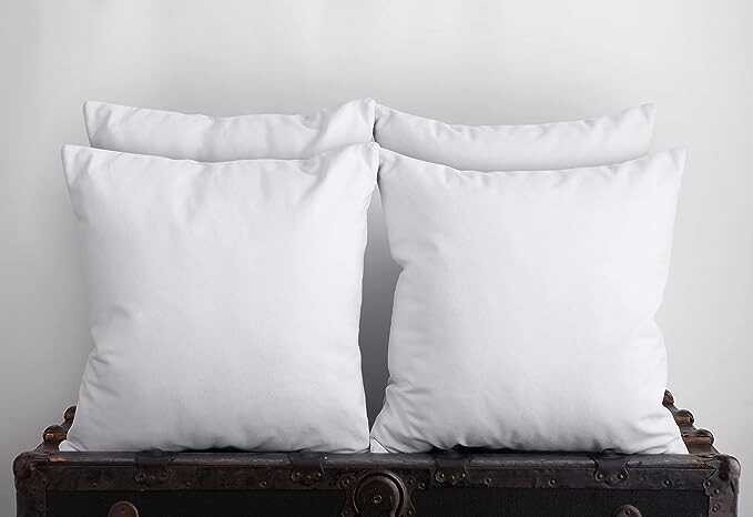 Utopia Bedding Throw Pillows (Set of 4, White), 18 x 18 Inches Pillows for Sofa, Bed and Couch Decorative Stuffer Pillows