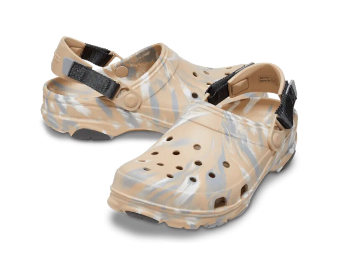 NEW Classic All-Terrain Marbled CROCS Mens Size 12 Sandals Clogs Chai 207887-2ZM
