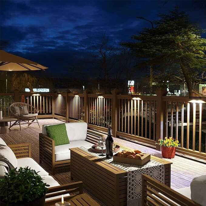 JSOT Solar Fence Lights, Step Lights, Solar Stair Lights Outdoor Deck Lights Solar Pool Lights Solar Fence Lamp Solar Wall Lights Outdoor Lighting Decor for Patio Front Porch Garden Pathway Backyard