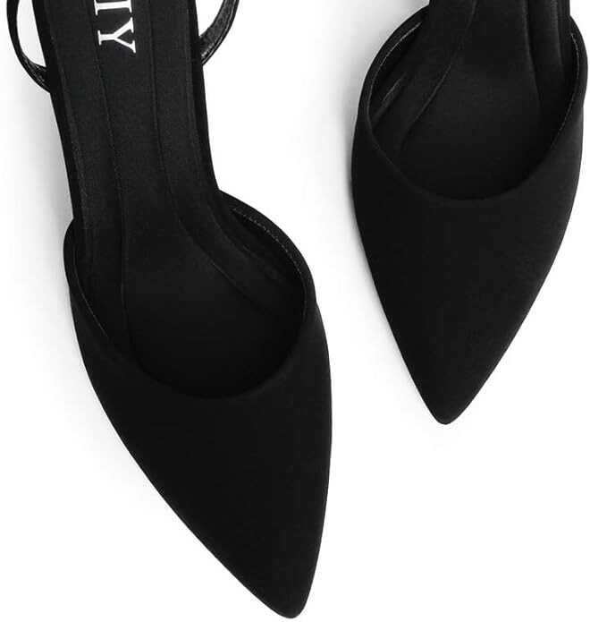 QIY Closed Toe Ankle Strap Heels Women Pumps Pointed Toe Heeled Sandals for Women Stiletto Wedding Dress Shoes