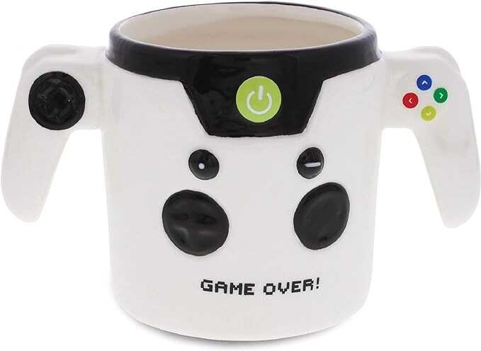 MUGNIV Game Over Controller Novelty Mug: Ceramic Coffee Mugs & Tea Cup , Unique & Fun Cool Mug for Gamers, Coffee Lovers Gifts, Video Game Decor Kitchen Cups - 12.4 Oz.
