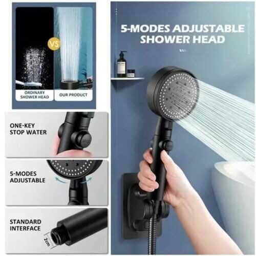 High-Pressure Shower Head, Multi-Functional Hand Held Sprinkler With 5 Modes