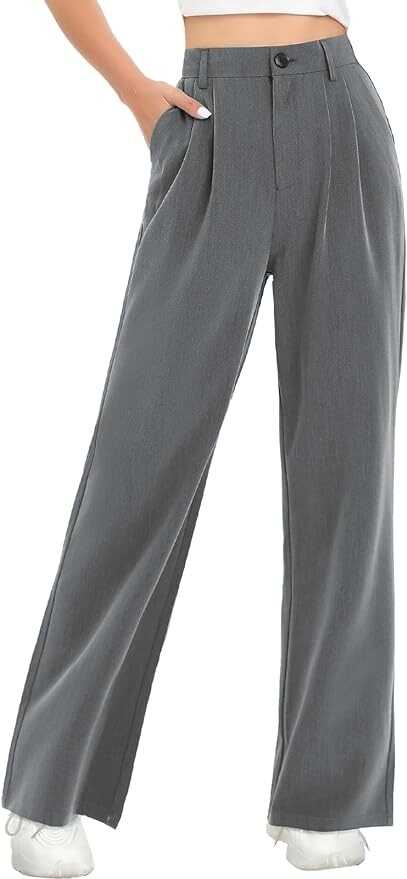 Tapata Women Wide Leg Pants High Waisted Dress Trousers Casual Elastic Pockets Business Work Slacks