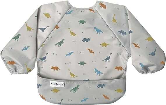 Tiny Twinkle Mess Proof Baby Bib, Full Sleeve Bib Outfit, Waterproof Bib for Toddlers, Machine Washable, Tug Proof Closure