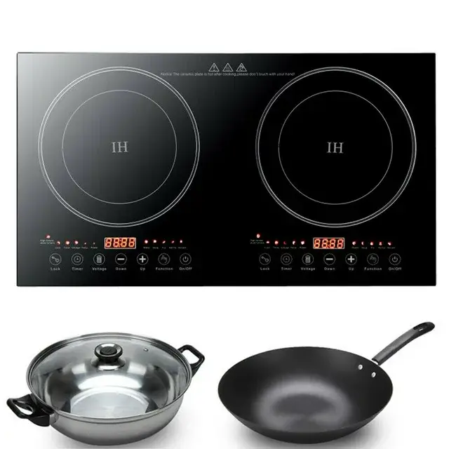 TFCFL Electric Dual Induction Cooker Cook top 2400W Countertop Double Burner Top