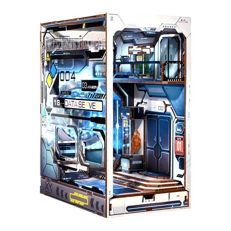 Bookshelf Set Miniature Assembly Scene Model Build DIY Toy House Kit Room, Home Bedroom Insert Decoration With Furniture Wooden Crafts Three-dimensional Jigsaw Puzzle Gift