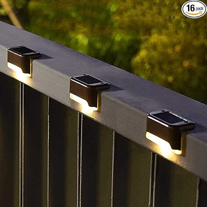 SOLPEX Solar Deck Lights Outdoor 16 Pack, Solar Step Lights Waterproof Led Solar lights for Outdoor Stairs, Step , Fence, Yard, Patio, and Pathway(Warm White)