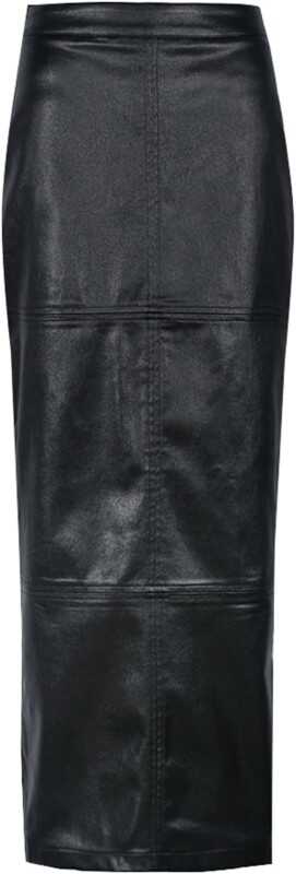 LEOROO Long Skirts for Women Trendy High Waisted A Line Business Casual Leather Maxi Skirt with Slit Dressy