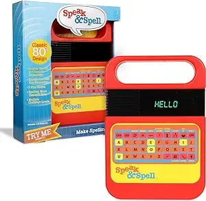 Speak & Spell Electronic Game - Educational Learning Toy, Spelling Games, 80s Retro Handheld Arcade, Autism Toys, Activity for Boys, Girls, Toddler, Ages 7+