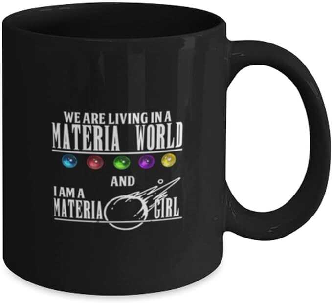 FF7 Mug. I am a Materia girl. Gaming mug, jrpg fan mug. Fantasy mug.