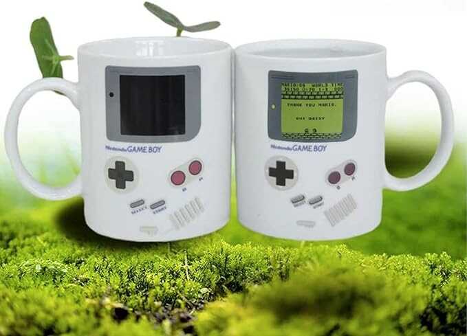 GZHaiTuoSi Heat Changing Coffee Mug Creative Color Changing Ceramic Mug Game Around The Gift Cup Novelty Office Coffee Color Changing Ceramic Mug gift for Gamers,Fathers,Coffee Enthusiasts